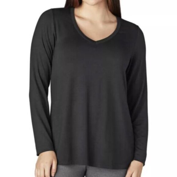 Members Mark Womens Long Sleeve Relaxed Fit Everyday Legging Tee T-Shirt S Black - Picture 1 of 3